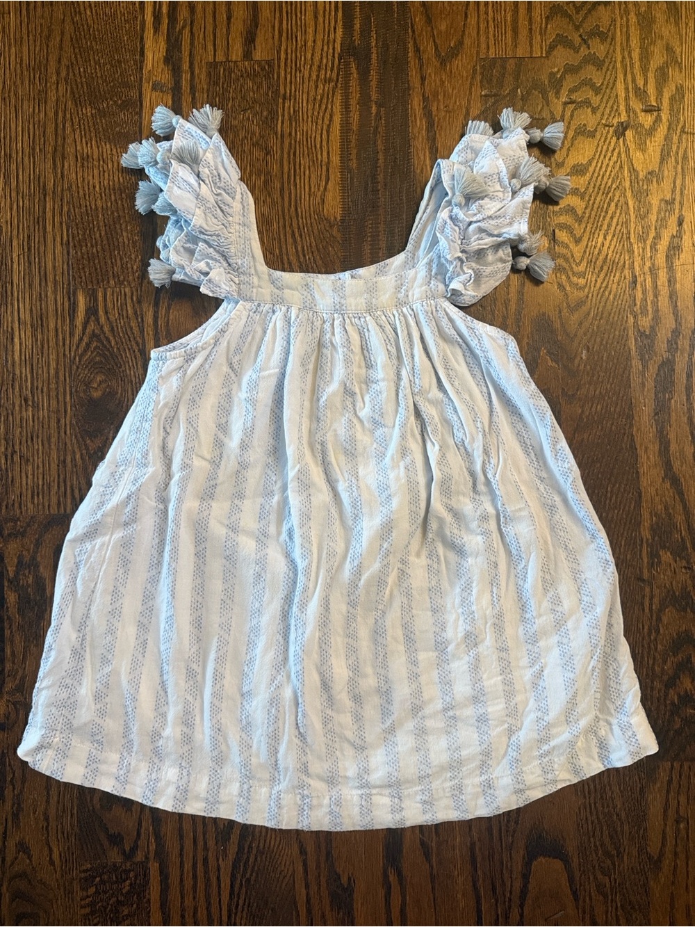 Roberta Roller Rabbit Girls' Light Blue Striped Tassel Dress